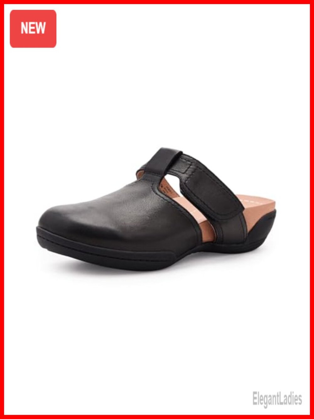 Women's Leather Mule Slip-On Shoes with Arch Support